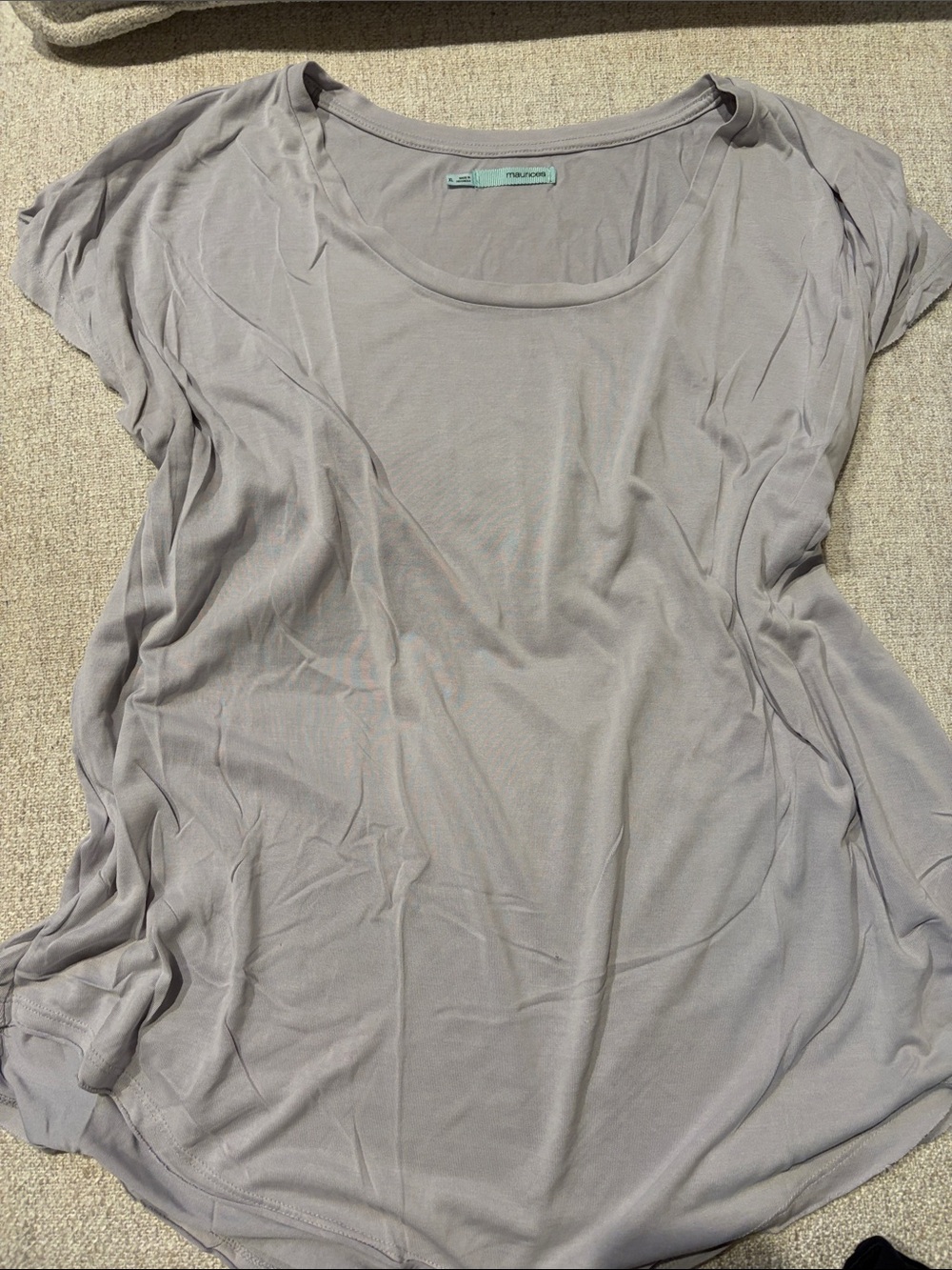 All Saints Light Grey Scoop Neck Short Sleeve Tee